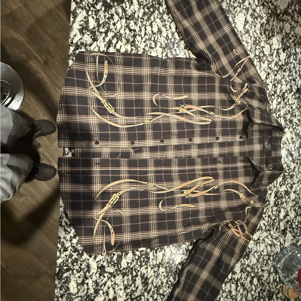 Amiri Falcon Belt Flannel Shirt